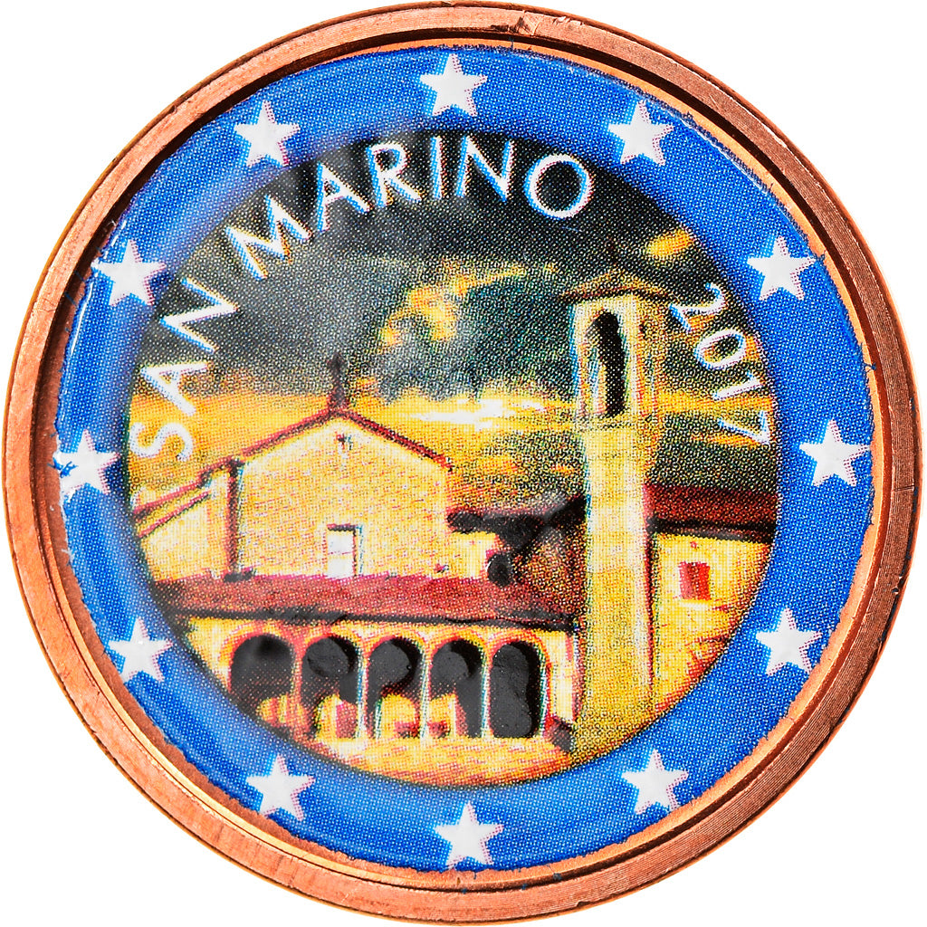 San Marino, 5 Euro Cent, 2017, Colourized, MS(64), Copper Plated Steel