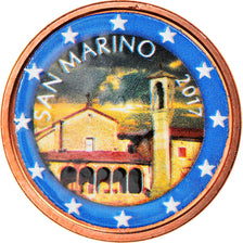San Marino, 5 Euro Cent, 2017, Colourized, MS(64), Copper Plated Steel
