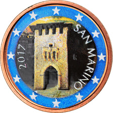 San Marino, 2 Euro Cent, 2017, Colourized, MS(64), Copper Plated Steel