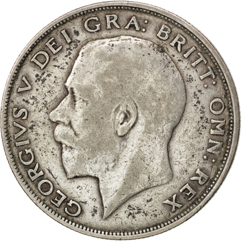 GREAT BRITAIN, 1/2 Crown, 1923, KM #818.2, VF(20-25), Silver, 32.3, 13.96
