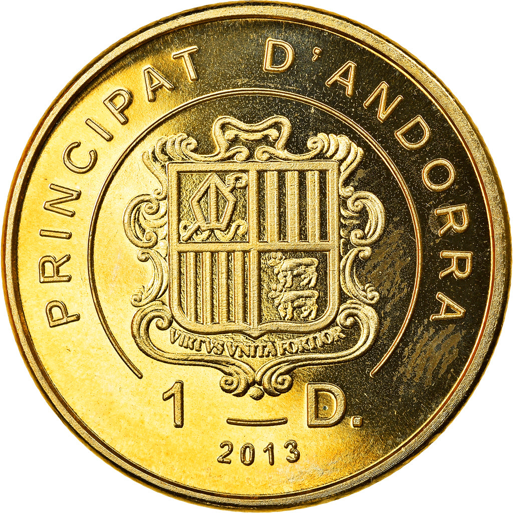 Moneta, Andorra, 1 Diner, 2013, SPL+, Rame-nichel