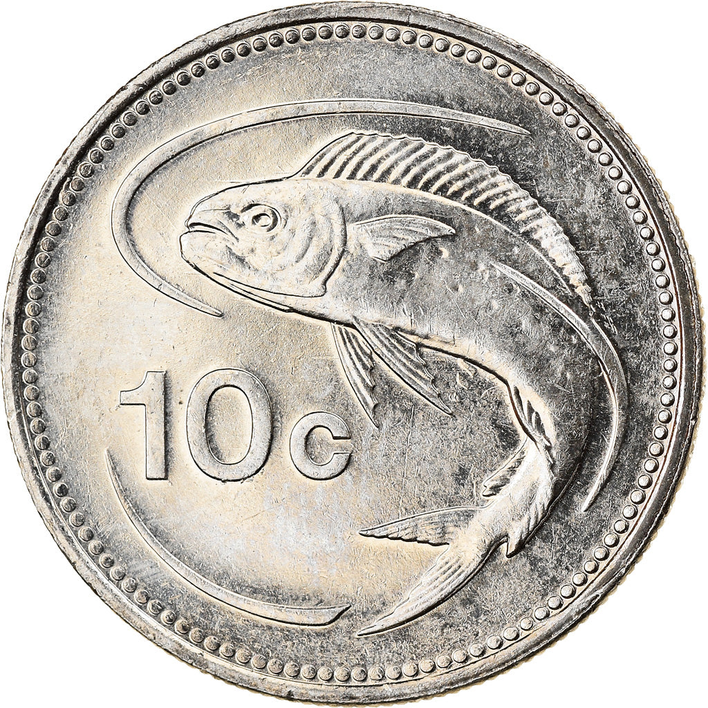 Coin, Malta, 10 Cents, 2005, MS(63), Nickel