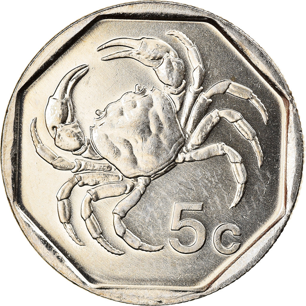 Moeda, Malta, 5 Cents, 2001, MS(63), Níquel