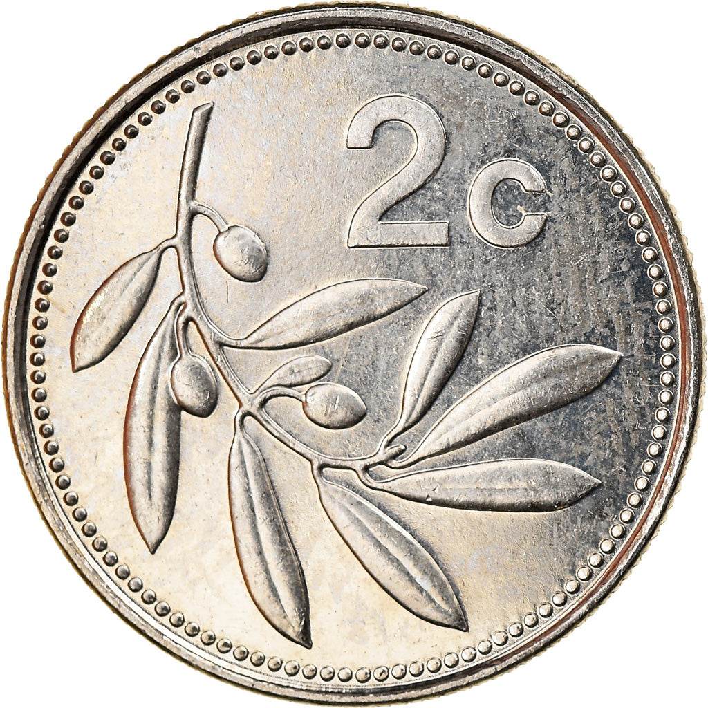 Coin, Malta, 2 Cents, 2004, MS(63), Nickel