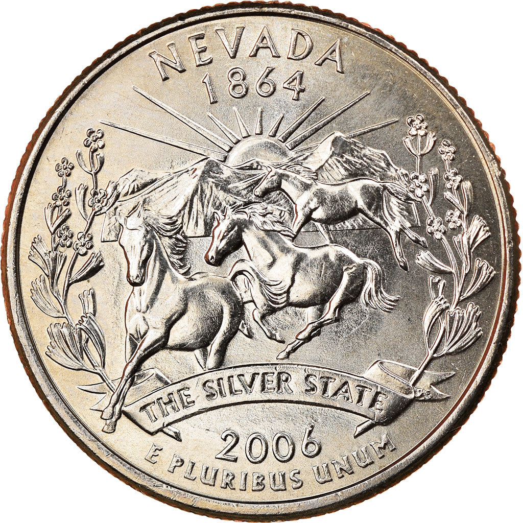 Monnaie, États-Unis, Nevada, Quarter, 2006, U.S. Mint, Philadelphie, SPL+