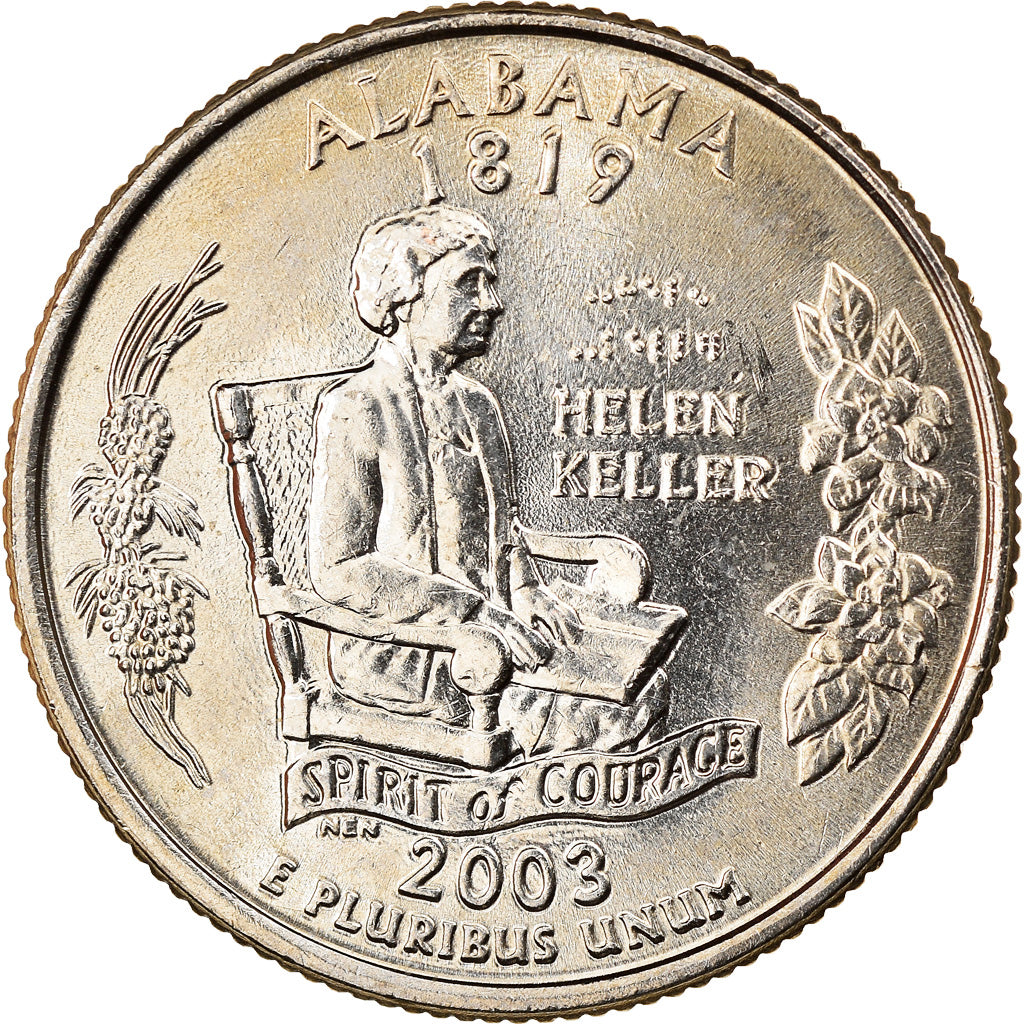 Moneta, Stati Uniti, Alabama, Quarter, 2003, U.S. Mint, Philadelphia, SPL+, Rame