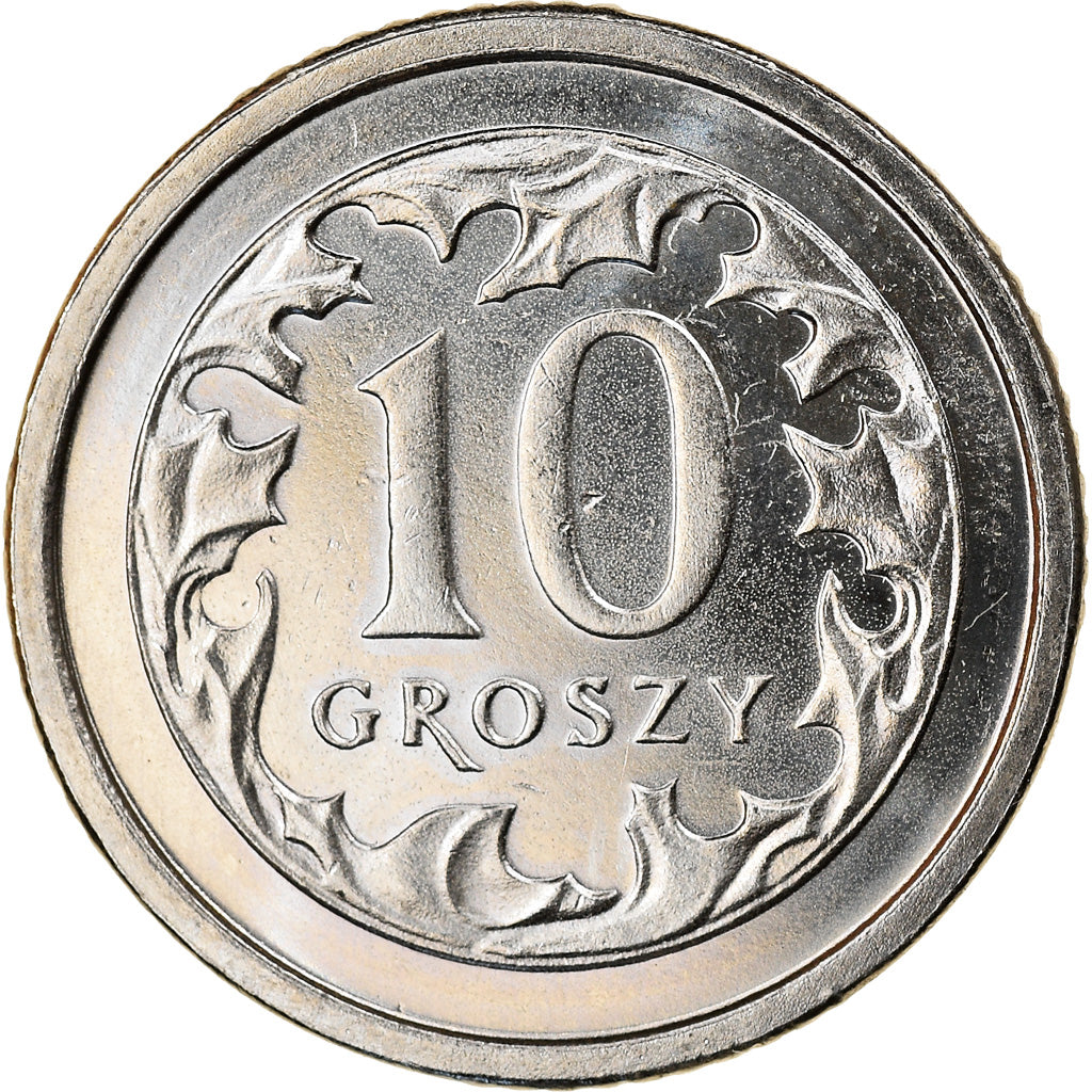 Münze, Polen, 10 Groszy, 2004, Warsaw, UNZ+, Copper-nickel, KM:279