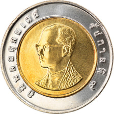 Coin, Thailand, Rama IX, 10 Baht, 2006, MS(64), Bi-Metallic, KM:227