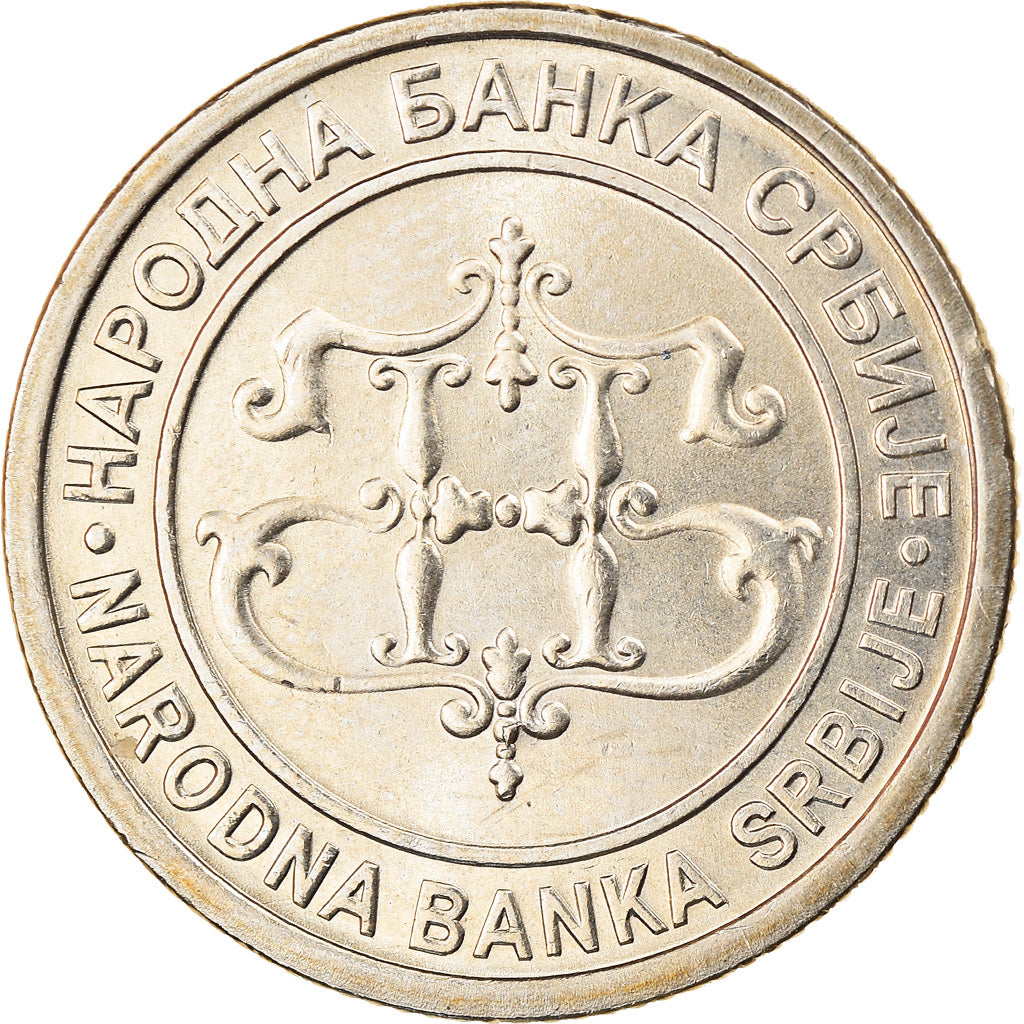 Coin, Serbia, 2 Dinara, 2003, MS(64), Copper-Nickel-Zinc, KM:35