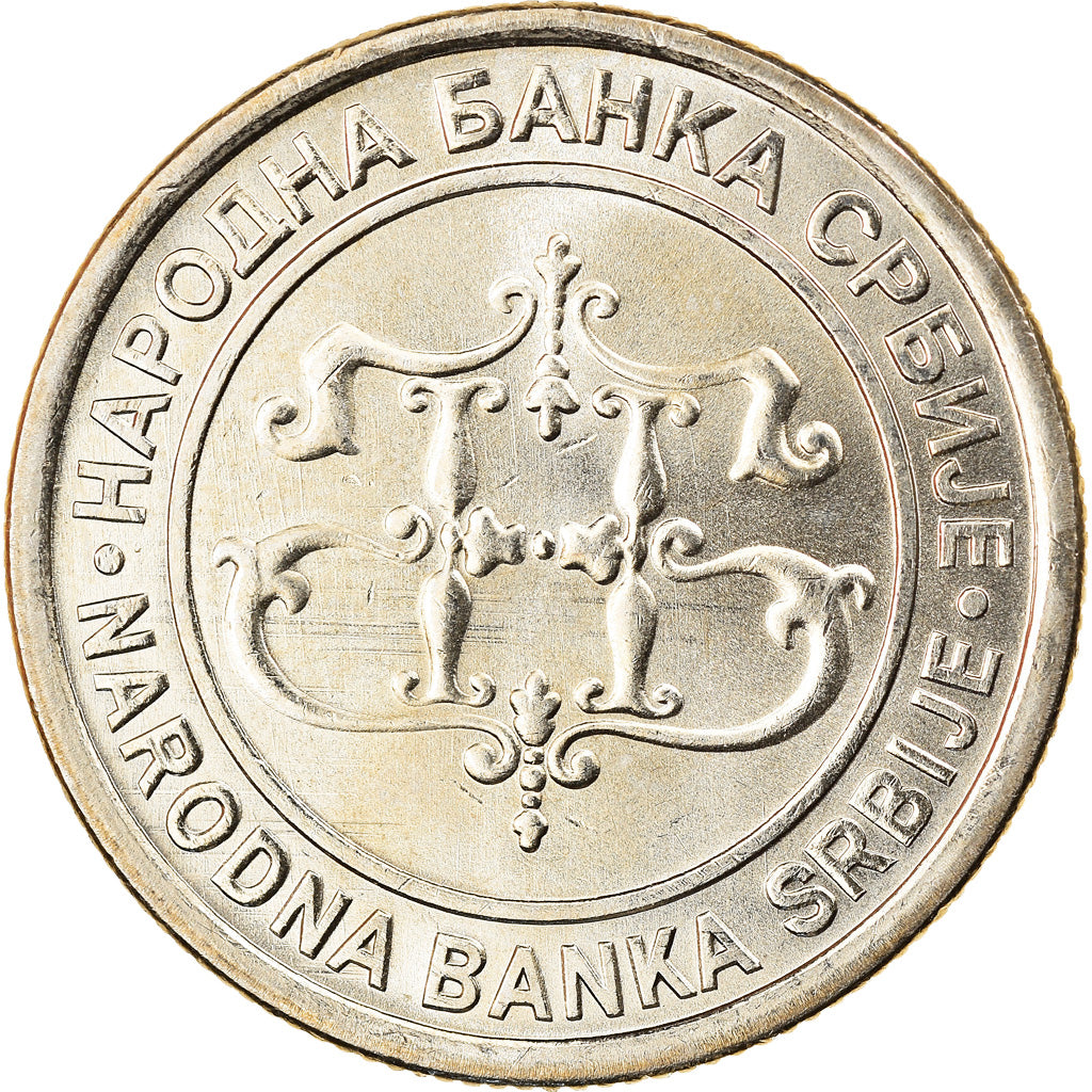 Coin, Serbia, 10 Dinara, 2003, MS(64), Copper-Nickel-Zinc, KM:37