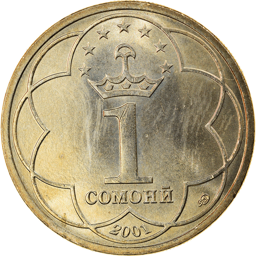 Munten, Tajikistan, Somoni, 2001, St. Petersburg, UNC, Copper-Nickel-Zinc, KM:7