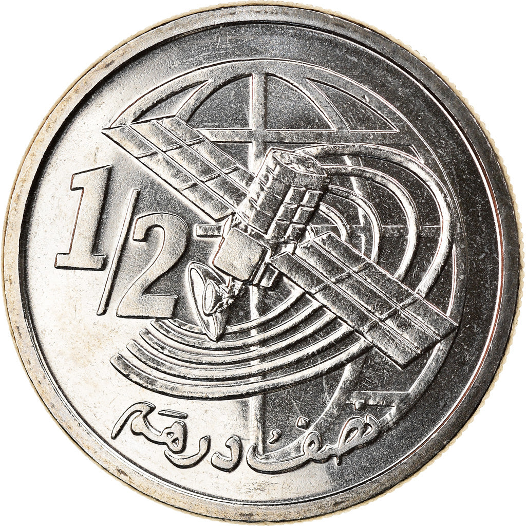 Coin, Morocco, Mohammed VI, 1/2 Dirham, 2002, MS(64), Copper-nickel, KM:116