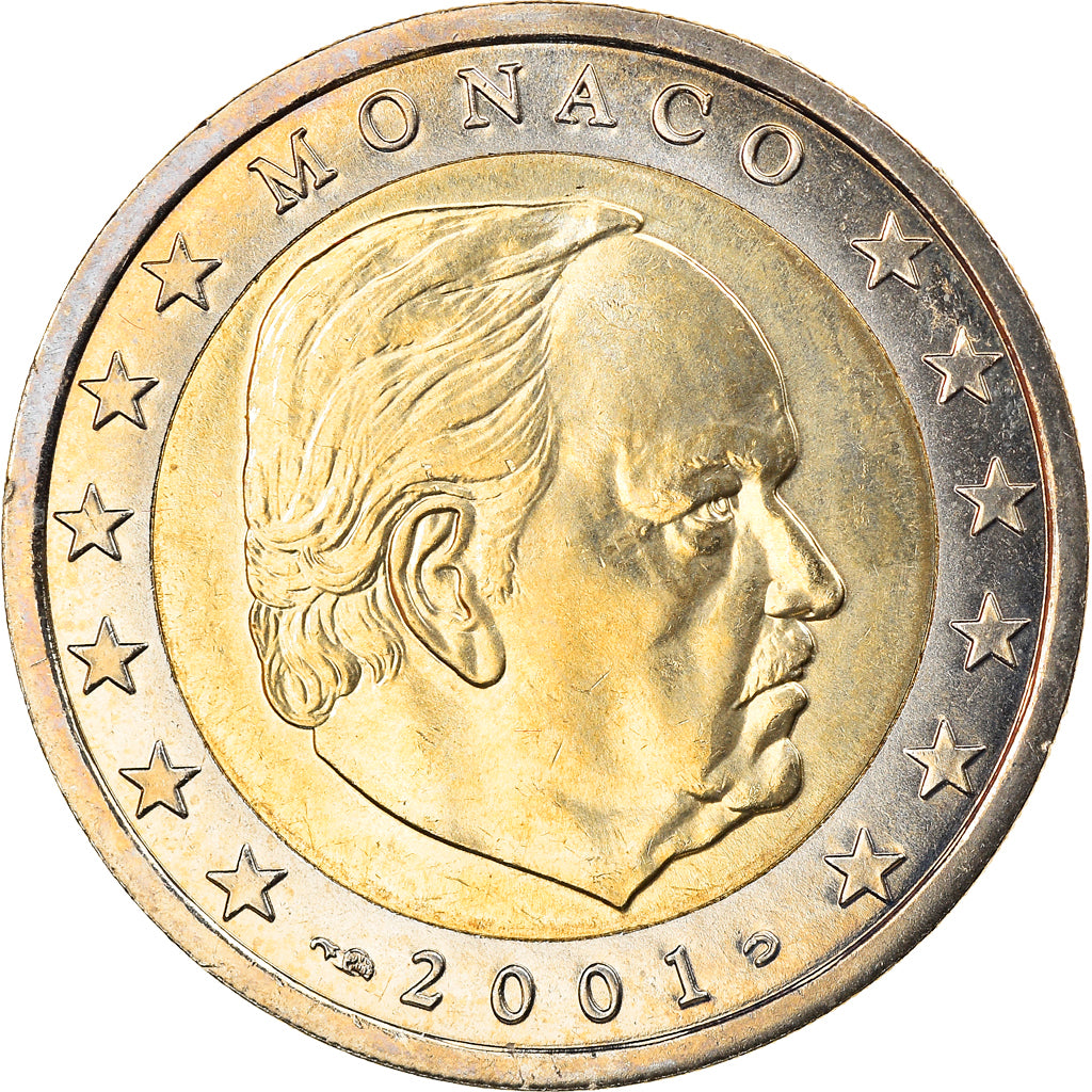 Monaco, 2 Euro, 2001, Paris, MS(63), Bi-Metallic, KM:186