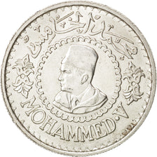 MOROCCO, 500 Francs, 1956, Paris, KM #54, AU(55-58), Silver, 38, 22.57