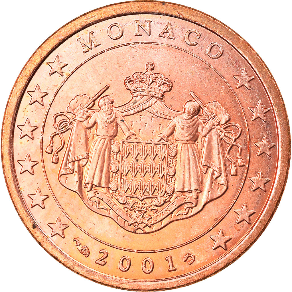 Monaco, 5 Euro Cent, 2001, Paris, MS(63), Copper Plated Steel, KM:169