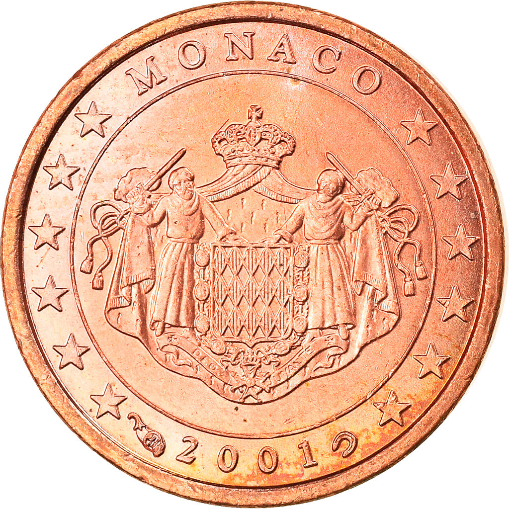 Monaco, Euro Cent, 2001, Paris, SPL, Acciaio placcato rame, KM:167