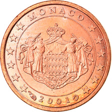 Monaco, Euro Cent, 2001, Paris, SPL, Acciaio placcato rame, KM:167
