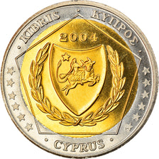 Coin, Cyprus, 2 Euro, 2004, Proof, MS(65-70), Bi-Metallic
