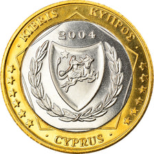 Moeda, Chipre, 1 Euro, 2004, Proof, MS(65-70), Bimetálico
