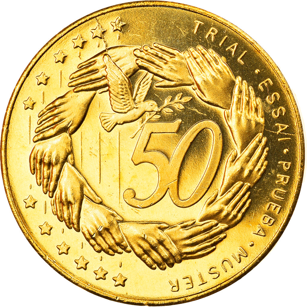 Moeda, Chipre, 50 Cents, 2004, Proof, MS(65-70), Latão