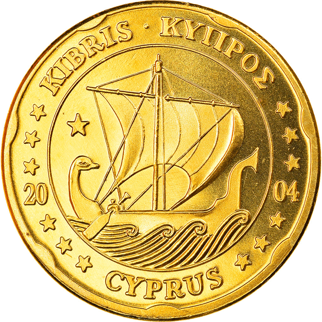 Monnaie, Chypre, 20 Cents, 2004, Proof, FDC, Laiton