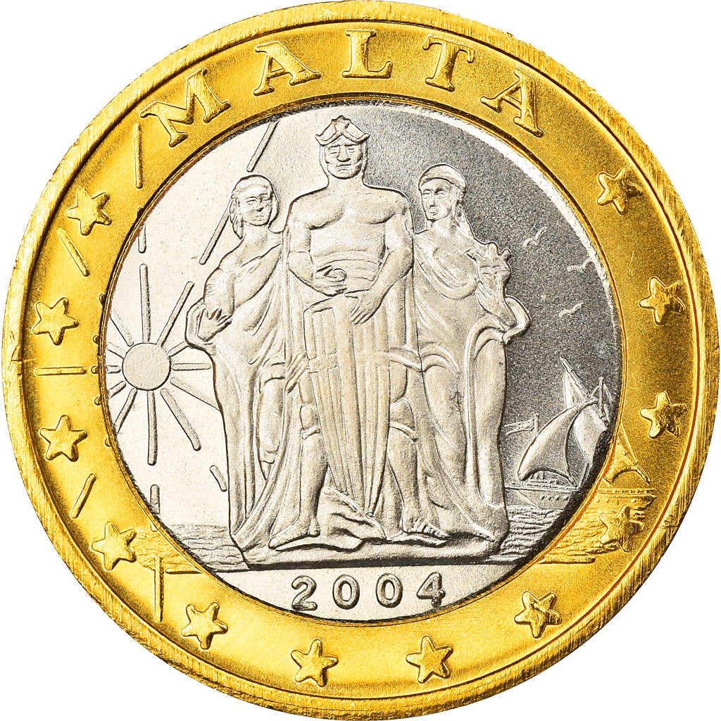 Moneta, Malta, 1 Euro, 2004, Proof, FDC, Bi-metallico