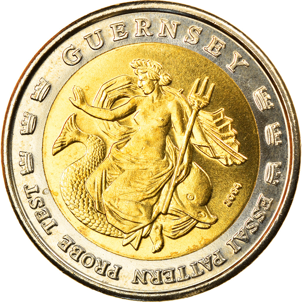 Coin, Guernsey, 2 Euro, 2004, Proof, MS(65-70), Bi-Metallic