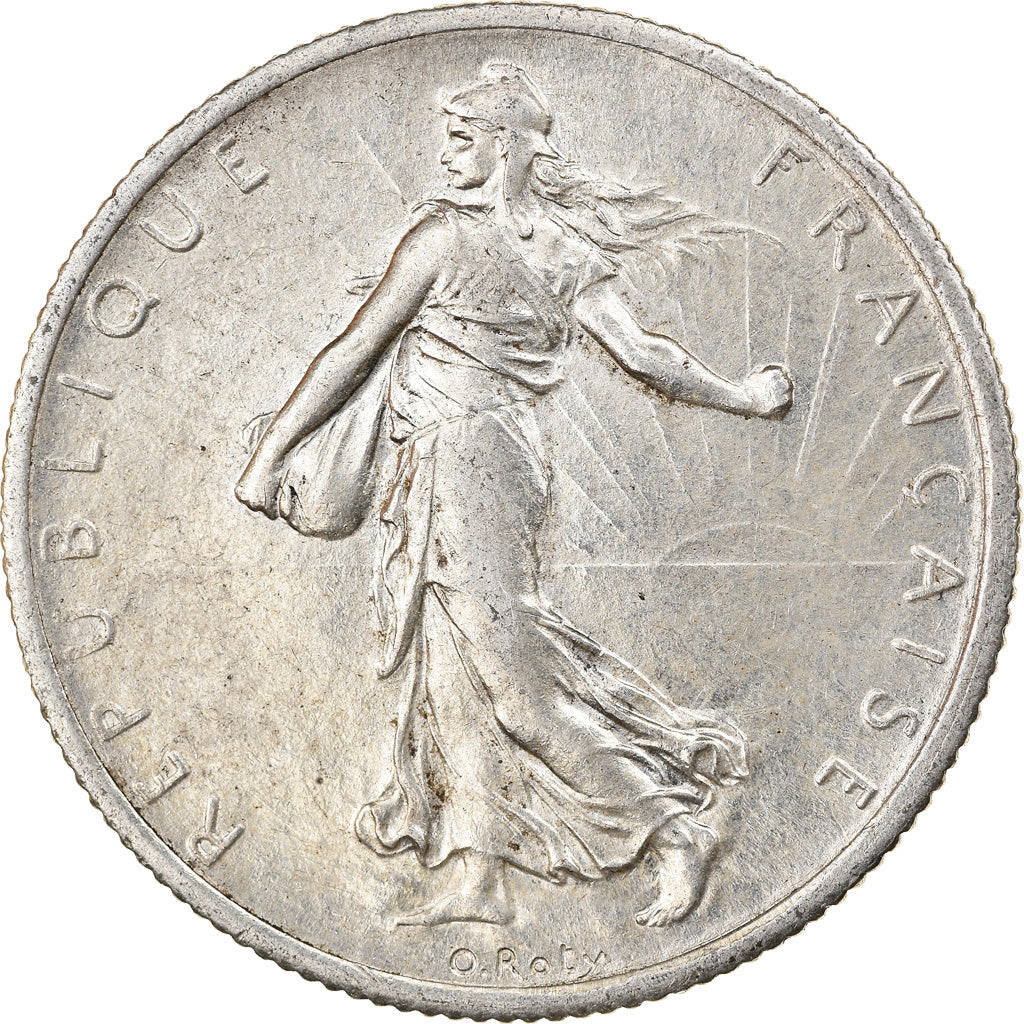 Coin, France, Semeuse, 2 Francs, 1917, Paris, AU(50-53), Silver, KM:845.1