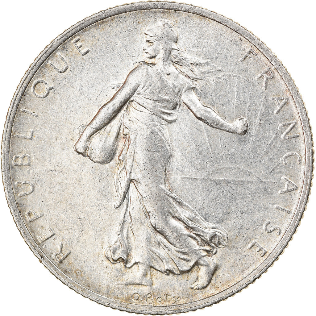 Coin, France, Semeuse, 2 Francs, 1917, Paris, AU(50-53), Silver, KM:845.1