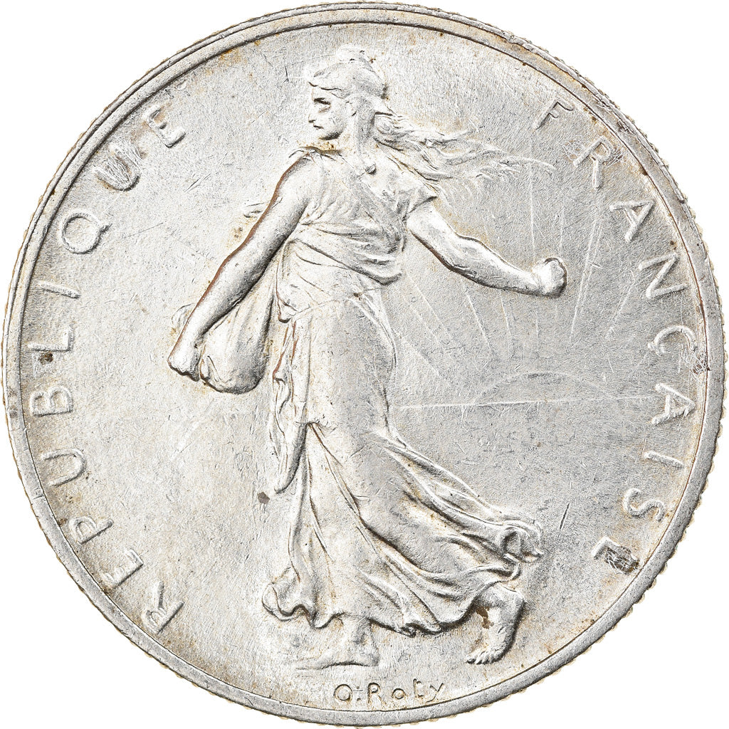 Coin, France, Semeuse, 2 Francs, 1918, Paris, AU(55-58), Silver, KM:845.1