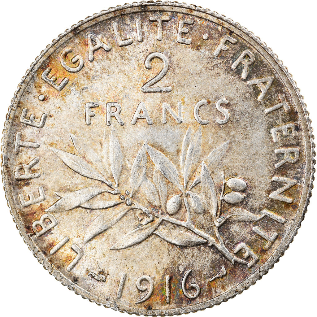 Monnaie, France, Semeuse, 2 Francs, 1916, Paris, SUP+, Argent, Gadoury:532