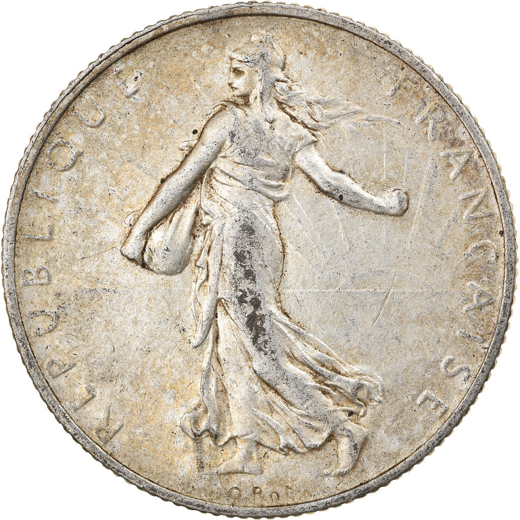 Moneta, Francia, Semeuse, 2 Francs, 1915, Paris, BB, Argento, KM:845.1