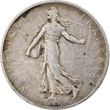 Moneta, Francia, Semeuse, 2 Francs, 1909, Paris, MB+, Argento, KM:845.1