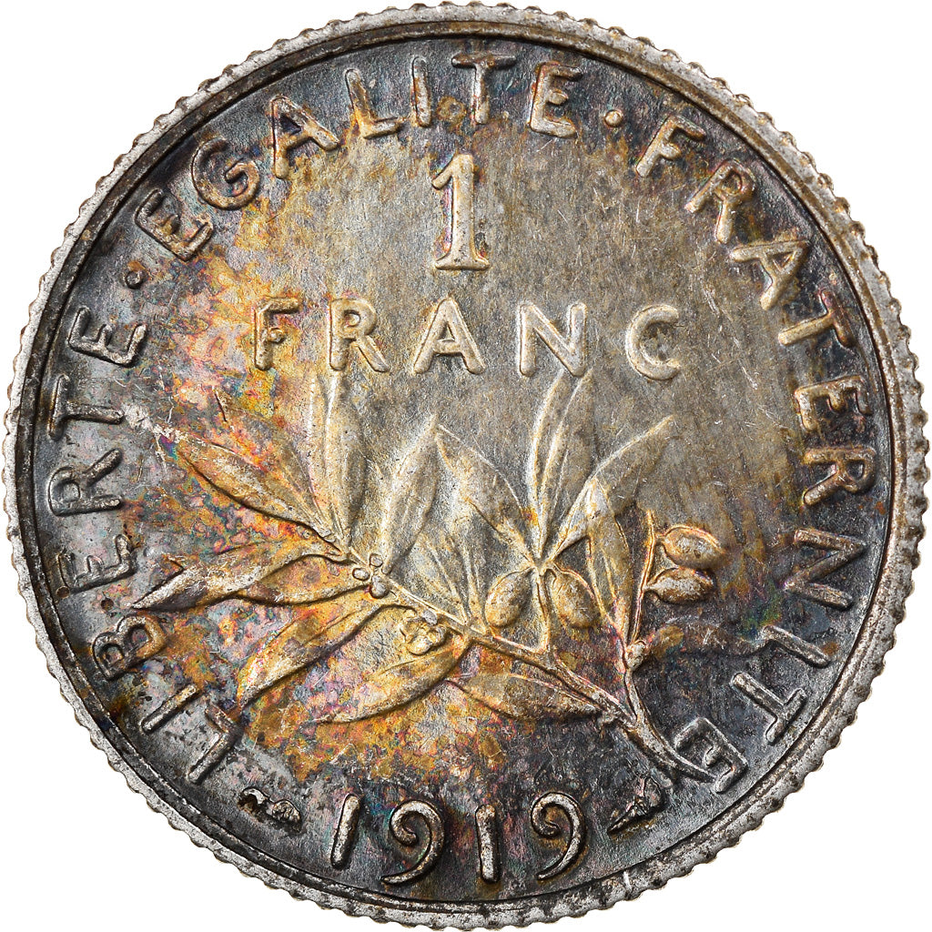 Coin, France, Semeuse, Franc, 1919, Paris, AU(50-53), Silver, KM:844.1