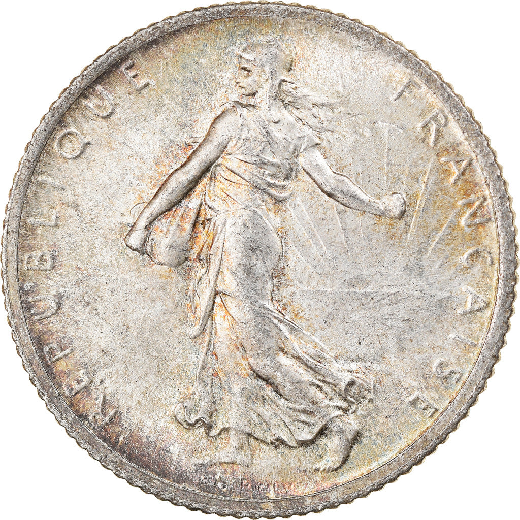 Coin, France, Semeuse, Franc, 1916, Paris, AU(55-58), Silver, KM:844.1
