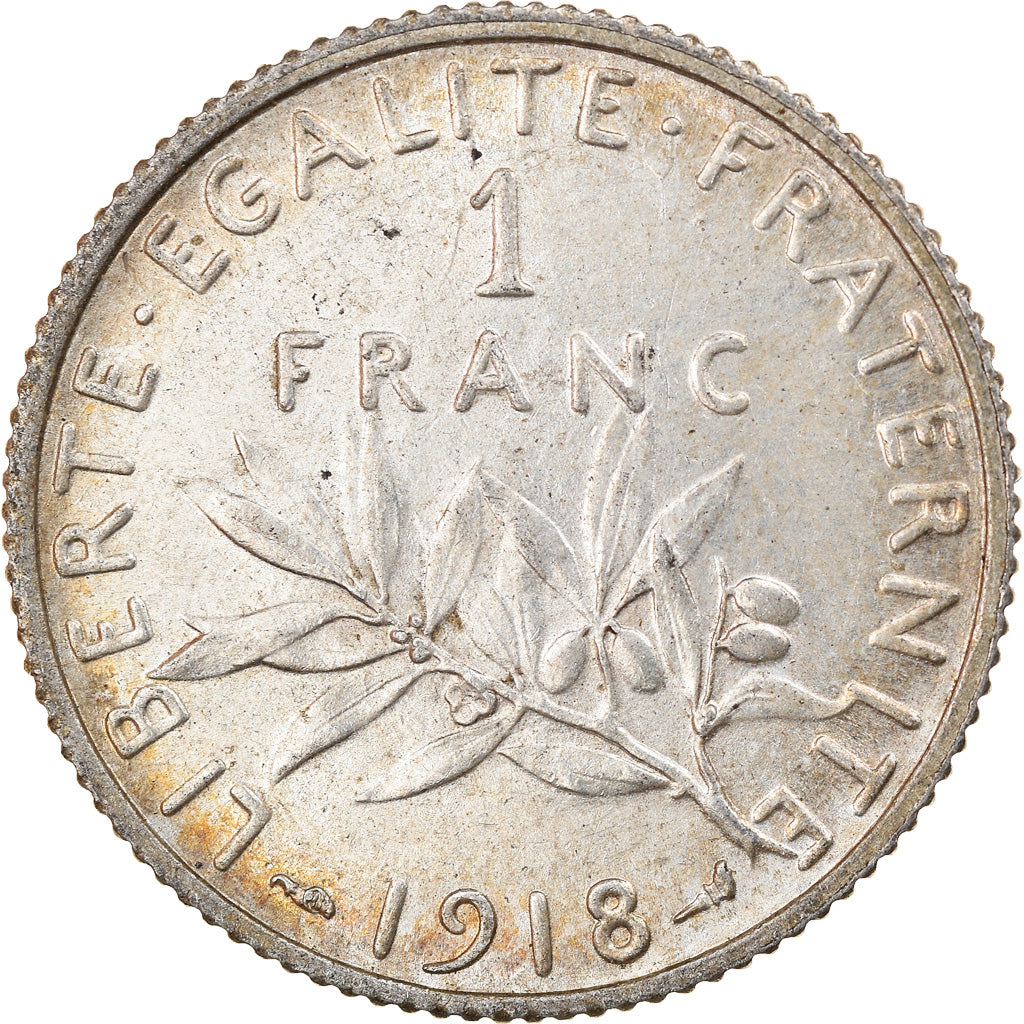 Münze, Frankreich, Semeuse, Franc, 1918, Paris, VZ+, Silber, KM:844.1