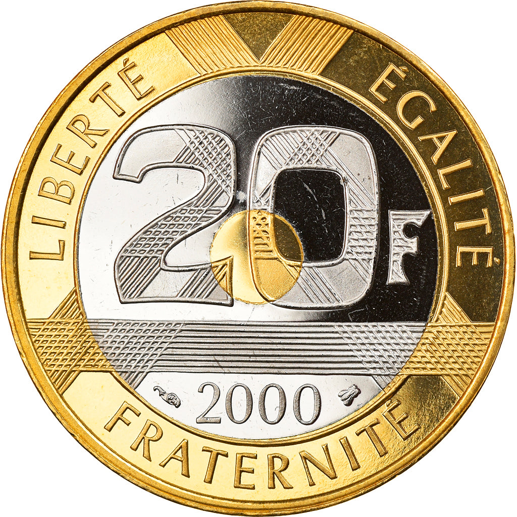 Coin, France, Mont Saint Michel, 20 Francs, 2000, Paris, MS(65-70)