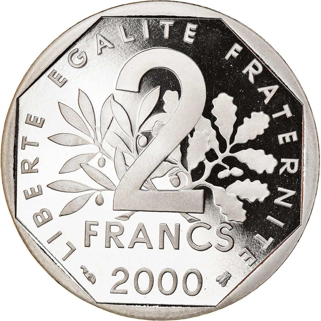 Coin, France, Semeuse, 2 Francs, 2000, Paris, Proof, MS(65-70), Nickel