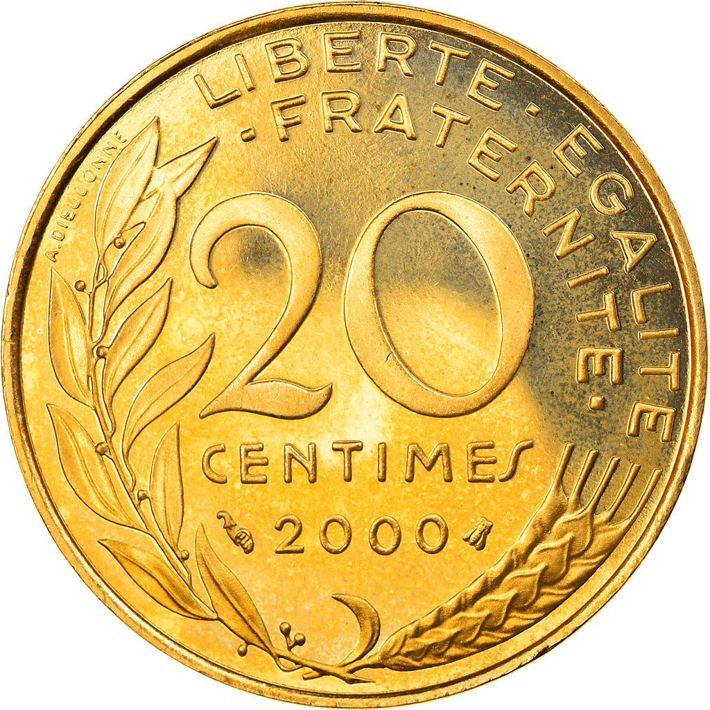Munten, Frankrijk, Marianne, 20 Centimes, 2000, Paris, Proof, FDC