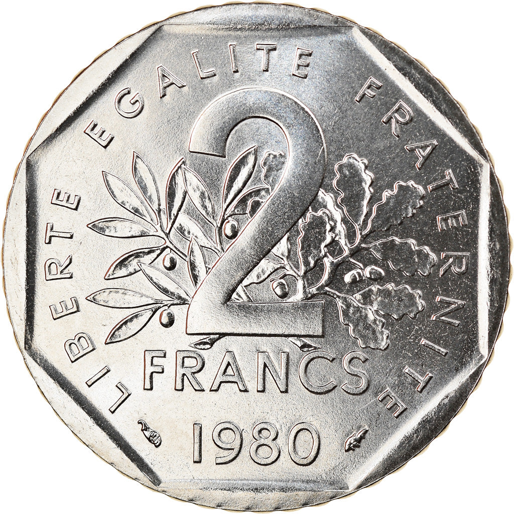 Monnaie, France, 2 Francs, 1980, FDC, FDC, Nickel