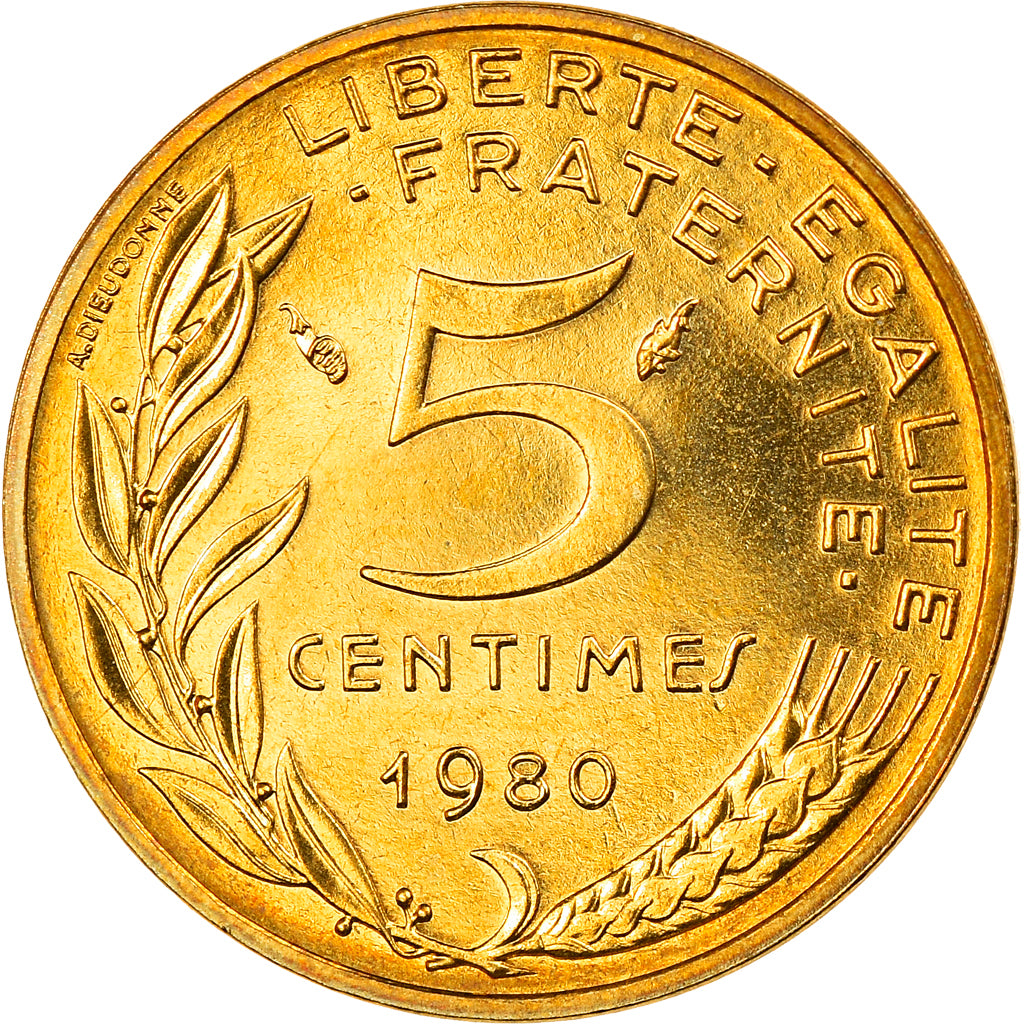 Coin, France, Marianne, 5 Centimes, 1980, Paris, FDC, MS(65-70)