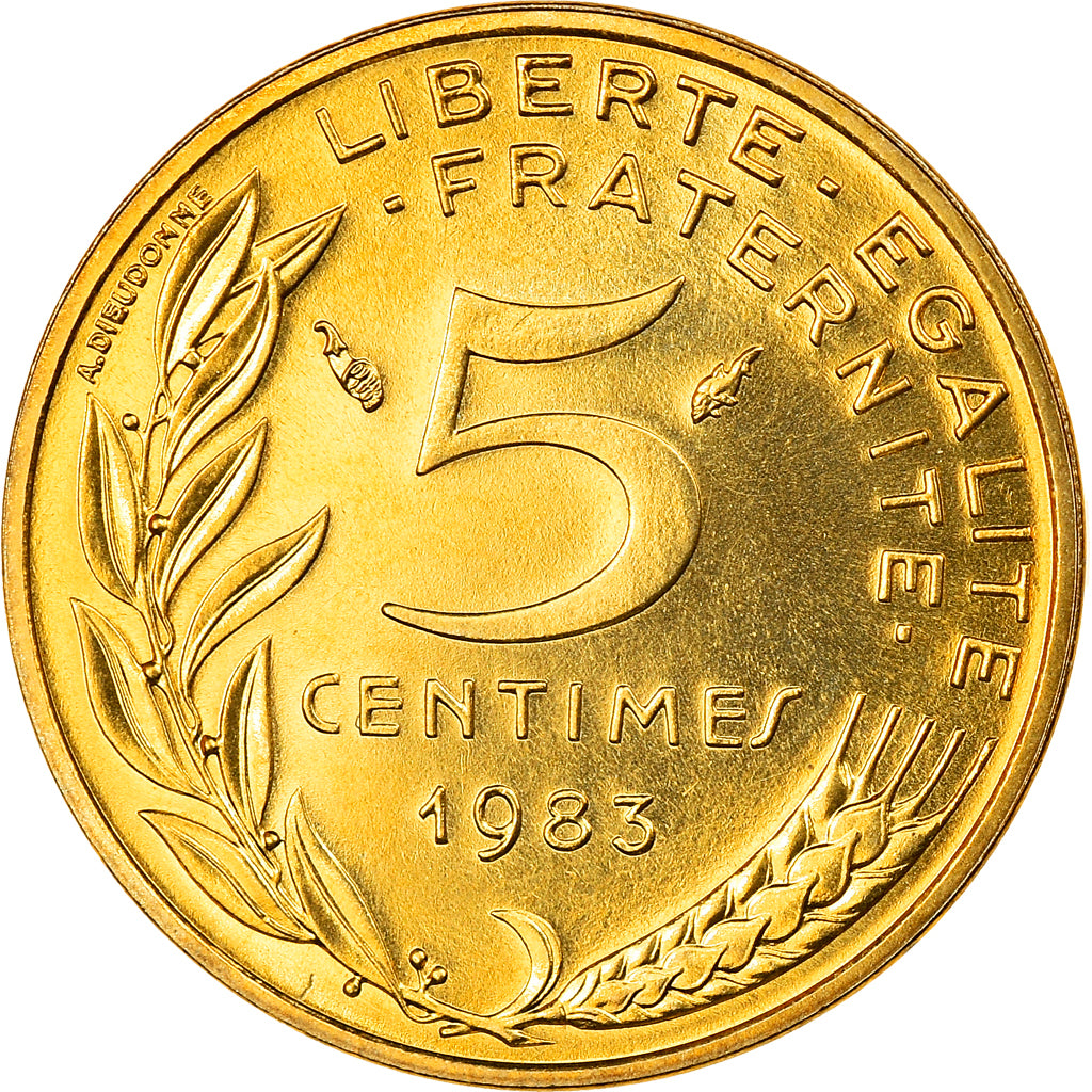 Coin, France, Marianne, 5 Centimes, 1983, Paris, FDC, MS(65-70)