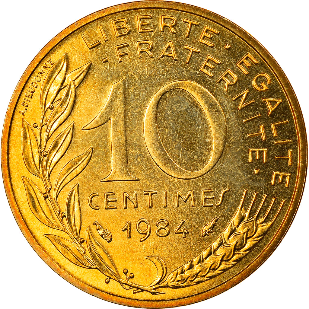 Moneta, Francia, Marianne, 10 Centimes, 1984, Paris, FDC, FDC, Alluminio-bronzo