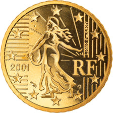 France, 50 Euro Cent, 2001, Paris, Proof, MS(65-70), Brass, Gadoury:6., KM:1287