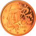 France, 2 Euro Cent, 2001, Paris, Proof, MS(65-70), Copper Plated Steel