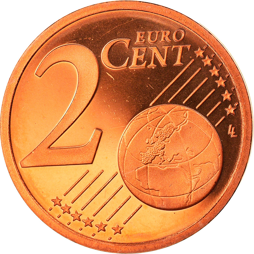 France, 2 Euro Cent, 2001, Paris, Proof, MS(65-70), Copper Plated Steel