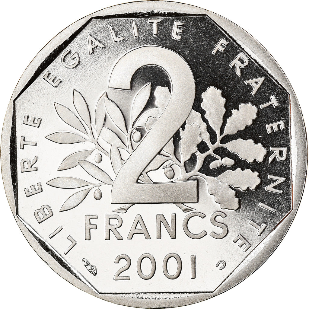 Coin, France, Semeuse, 2 Francs, 2001, Proof, MS(65-70), Nickel, KM:942.2