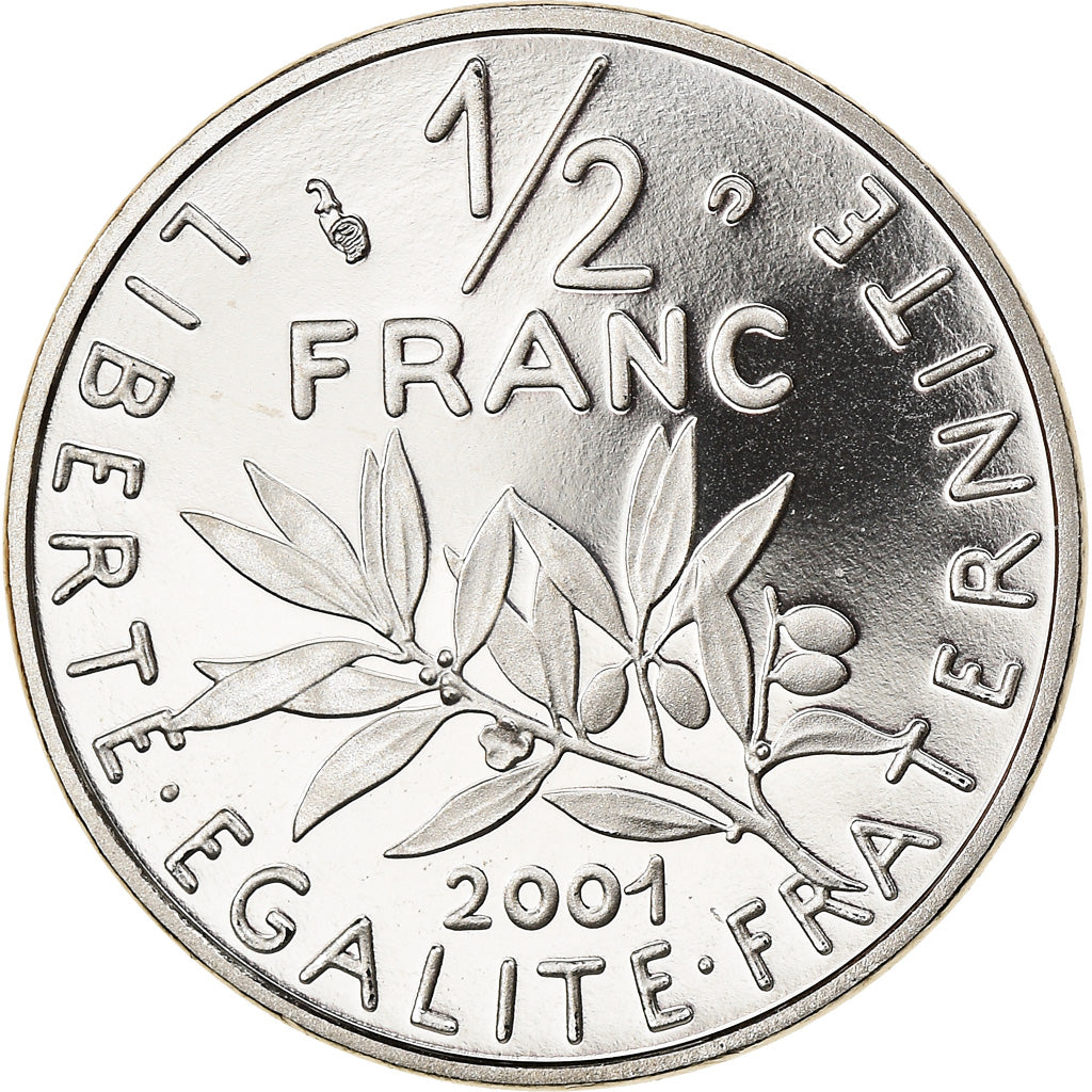 Coin, France, Semeuse, 1/2 Franc, 2001, Proof, MS(65-70), Nickel, KM:931.2