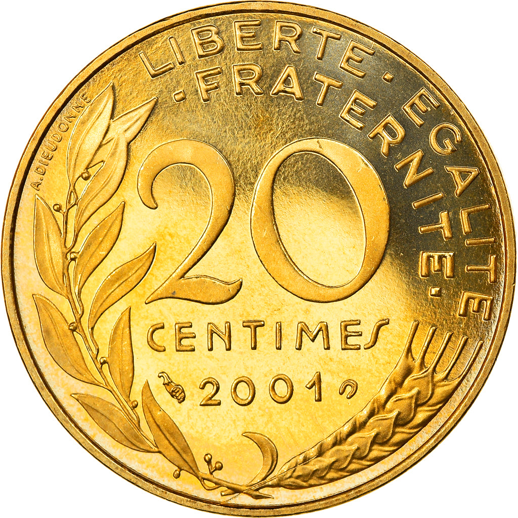 Monnaie, France, Marianne, 20 Centimes, 2001, Paris, Proof, FDC