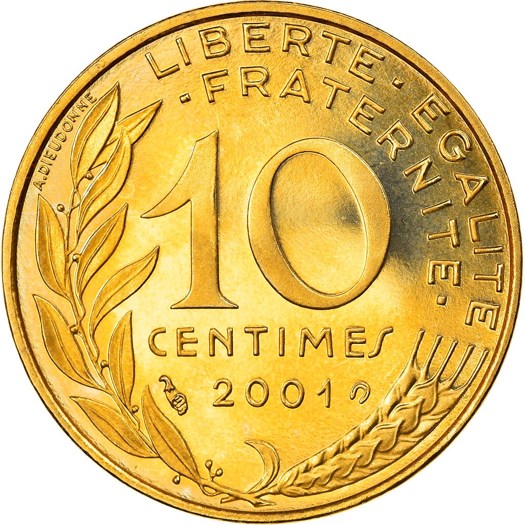 Coin, France, Marianne, 10 Centimes, 2001, Paris, Proof, MS(65-70)